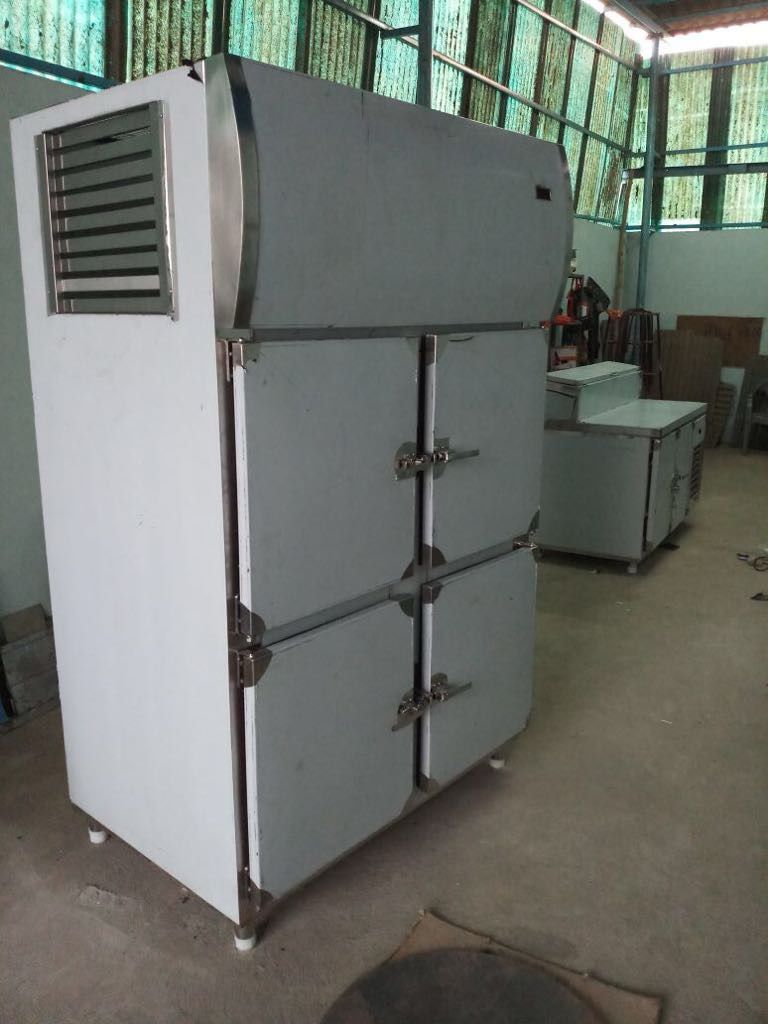 Four Door Vertical Freezer — commercial upright cold storage with four compartments
